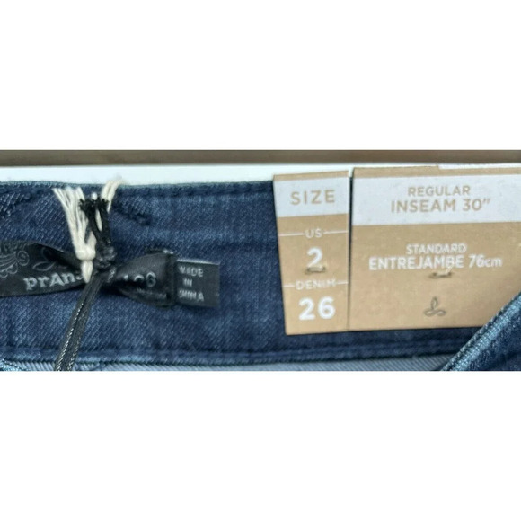 Prana Oday Skinny Jeans Stretch Mid Rise Blue Indigo Size 2/26 - Picture 10 of 10